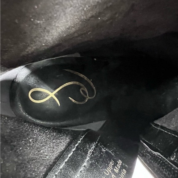 SAME EDELMAN Jaye Black Suede Square Toe Block Heeled Platform Boots 9.5 - Picture 8 of 8